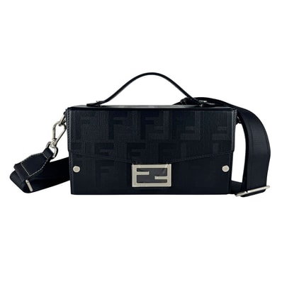 フェンディ FENDI ショルダーバッグ バゲット ソフトトランク レザー ブラック メンズ 7VA565-AJF4【中古】 z10430