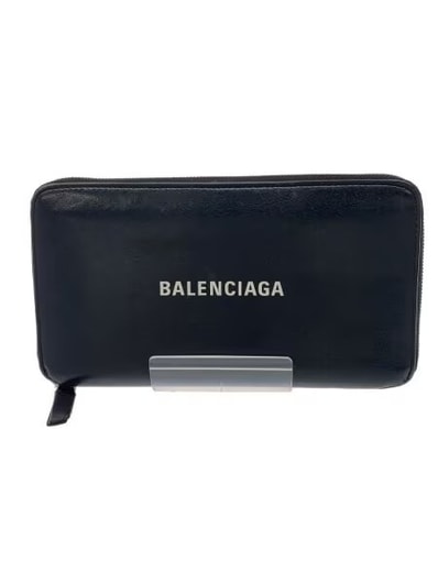 BALENCIAGA Everyday leather Zip Around Wallet "Black"