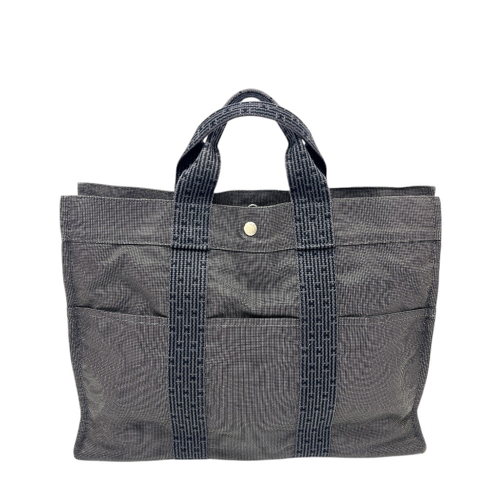 エルメス HERMES エールラインMM カバン トートバッグ ハンドバッグ キャンバス グレー