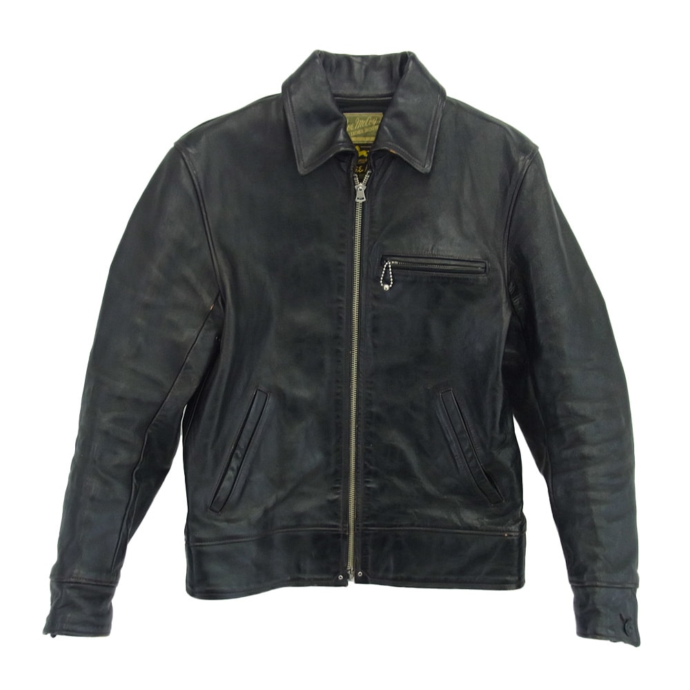 The REAL McCOY'S ザリアルマッコイズ レザージャケット 30s LEATHER SPORTS JACKET 茶芯 ホースハイド シングル ライダース ジャケット ダークブラウン系 38【中古】
