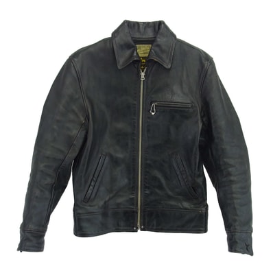 The REAL McCOY'S ザリアルマッコイズ レザージャケット 30s LEATHER SPORTS JACKET 茶芯 ホースハイド シングル ライダース ジャケット ダークブラウン系 38【中古】