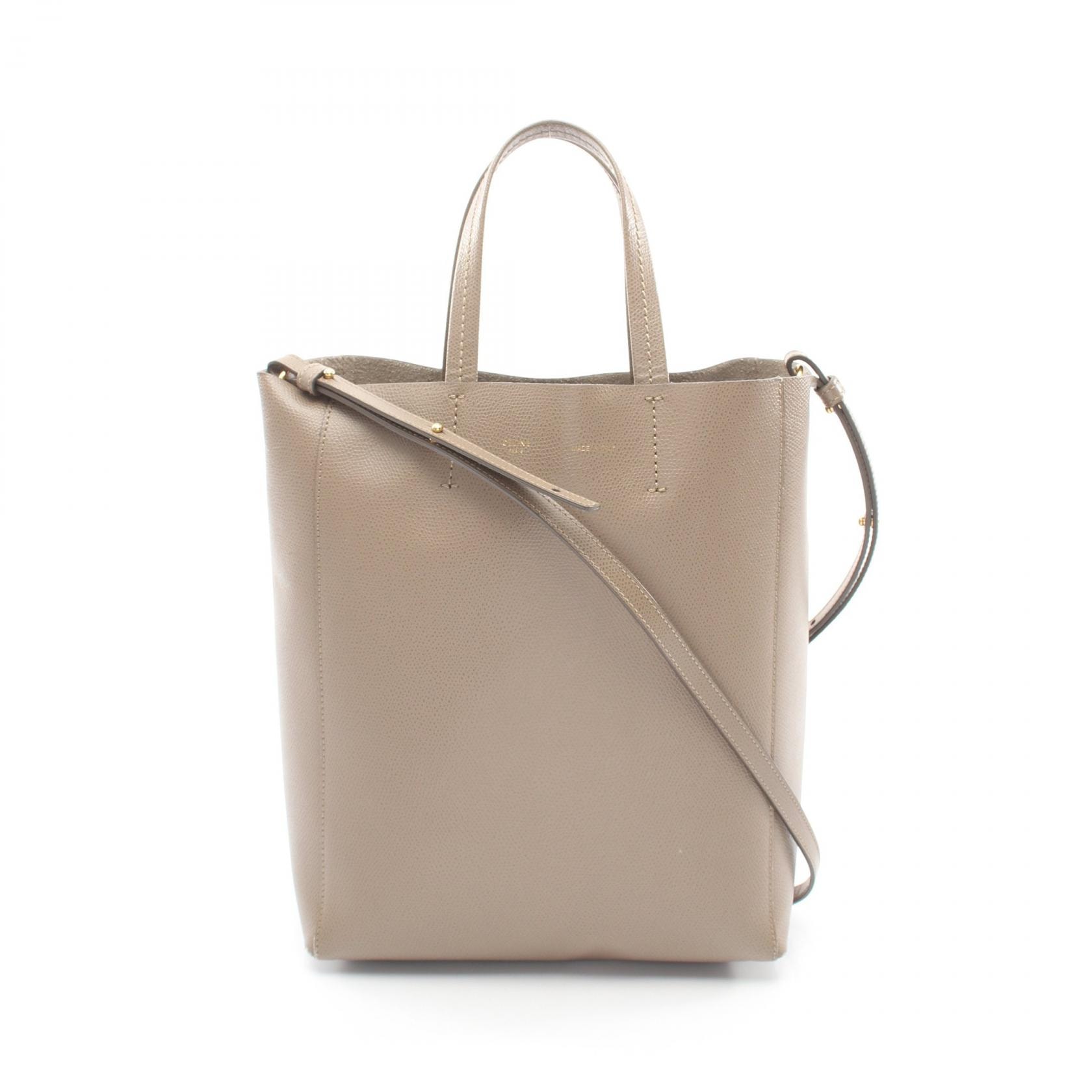 セリーヌ CELINE バーティカル スモール カバ 2WAY トートバッグ バッグ レザー レディース ベージュ系 176183 【中古】