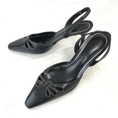 ラルフローレン/RALPH LAUREN★バックストラップパンプス【5.5/22.5程度/黒/BLACK】靴/Shoes/pumps◆Q-362
