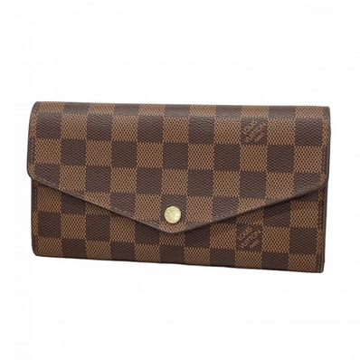 【6fa1488】ルイヴィトン 長財布 ダミエ ポルトフォイユサラ N60114 エベヌ ローズバレリーヌ【中古】レディース