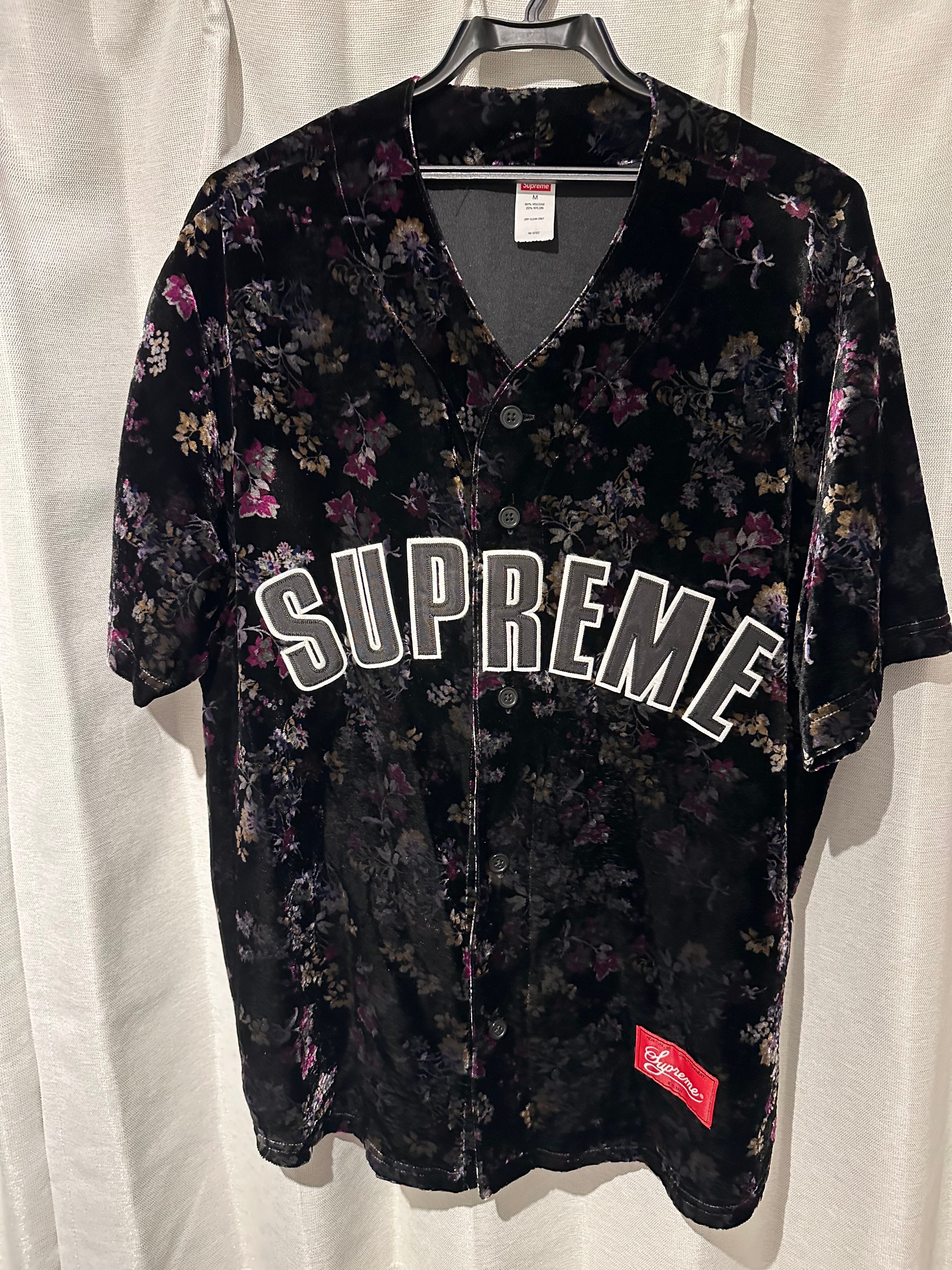Supreme Floral Velour Baseball Jersey 