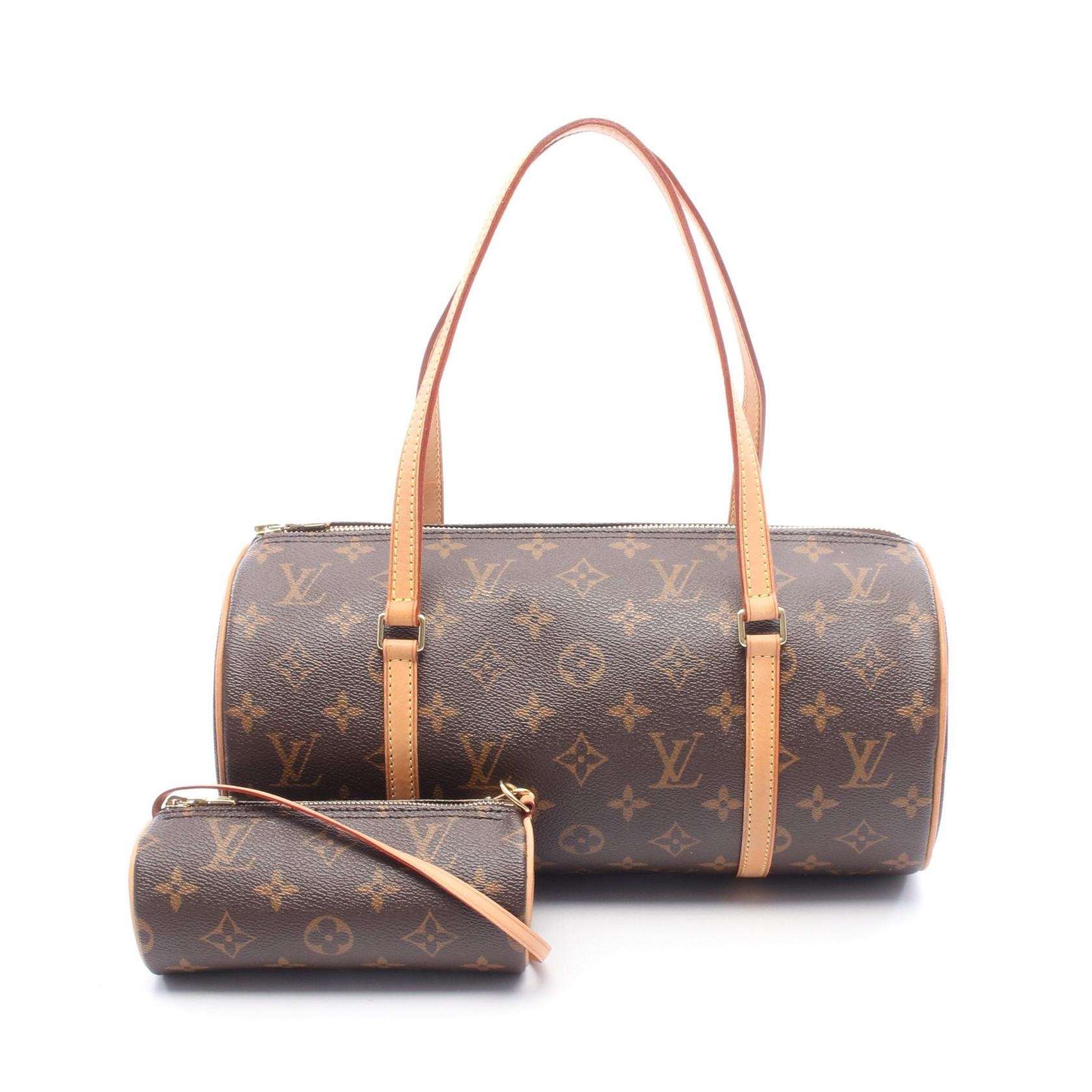 ルイ・ヴィトン LOUIS VUITTON パピヨン30 モノグラム ハンドバッグ バッグ PVCコーティングキャンバス レザー レディース ブラウン系 M51385 【中古】