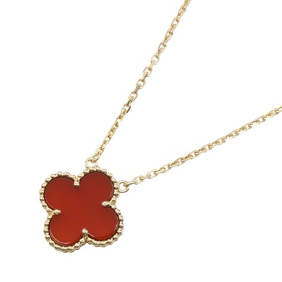 ヴァンクリーフ&アーペル Van Cleef & Arpels ヴィンテージアルハンブラ カーネリアン ネックレス ネックレス ジュエリー K18(イエローゴールド) カーネリアン レディース ゴールド系 / レッド系 VCARD38500