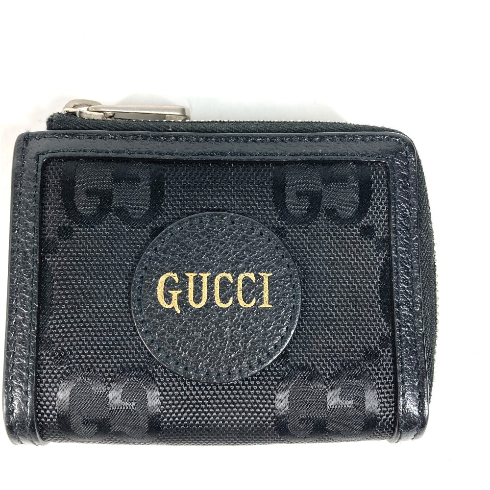 グッチ GUCCI オフザグリッド OFF THE GRID 657587 財布 小銭入れ L字ファスナー コインケース ナイロン ブラック 美品