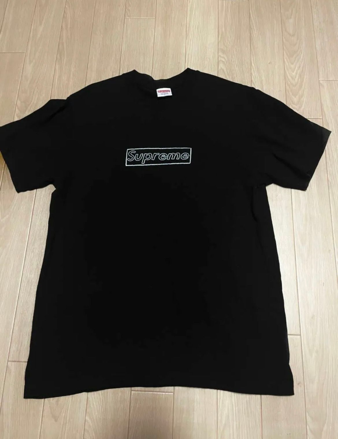 Supreme KAWS Chalk Logo Tee "Black"