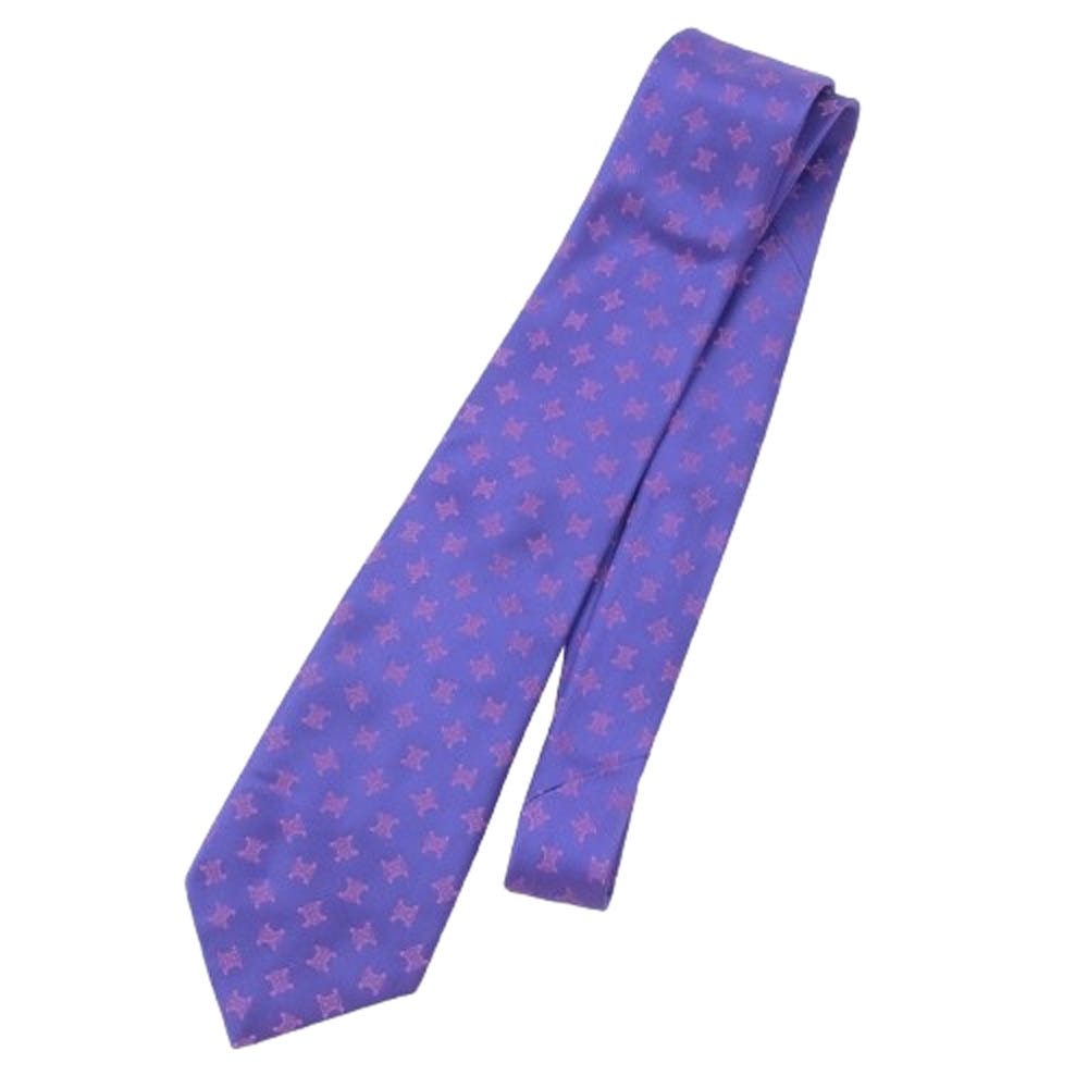 やや傷や汚れあり】CELINE セリーヌ ネクタイ シルク100％トリオンフ柄