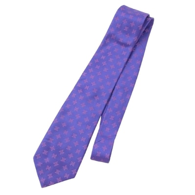 CELINE セリーヌ ネクタイ シルク100%トリオンフ柄 ネクタイ パープル系【中古】