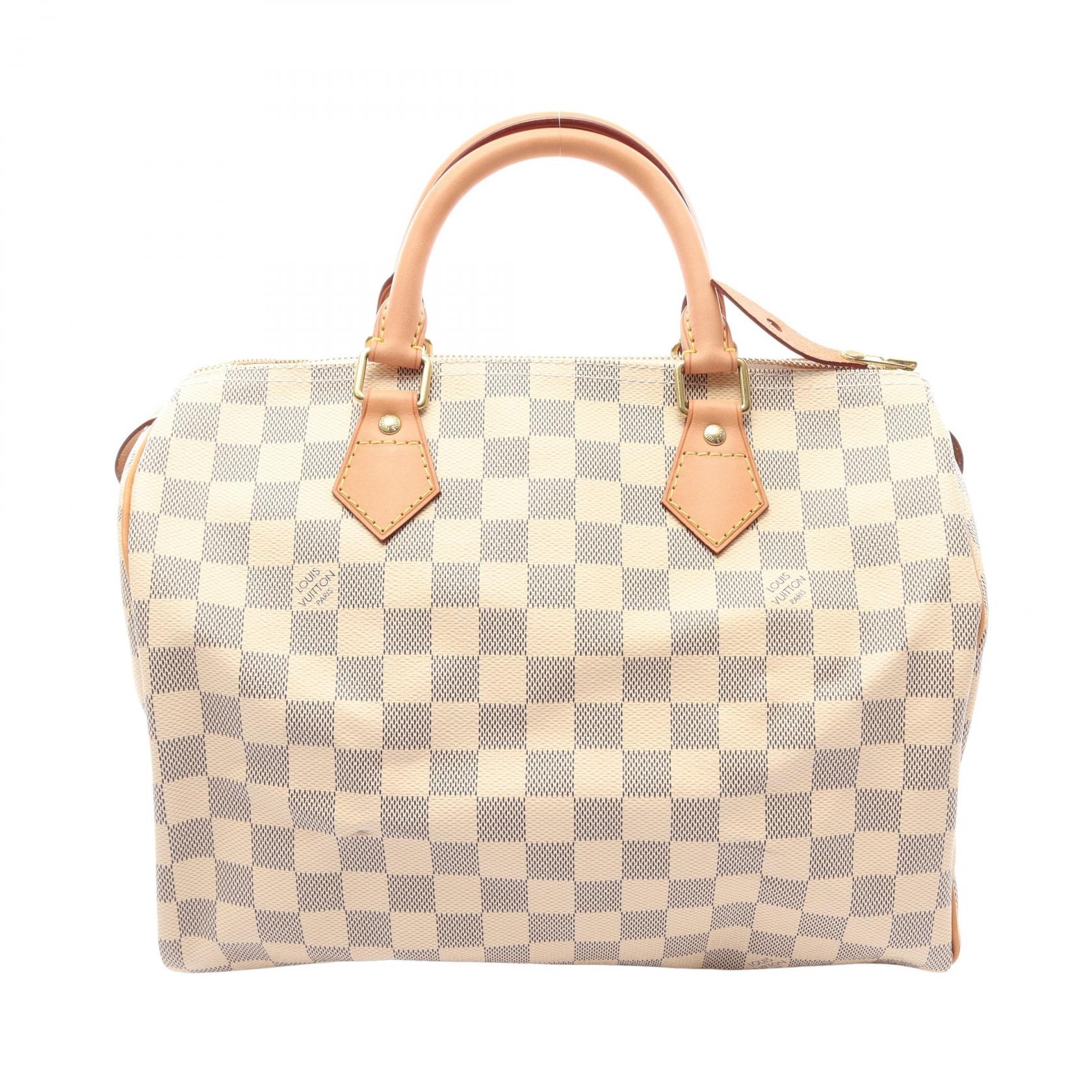 ルイ・ヴィトン LOUIS VUITTON スピーディ30 ダミエアズール ハンドバッグ バッグ PVCコーティングキャンバス レザー レディース ホワイト系 N41533 【中古】