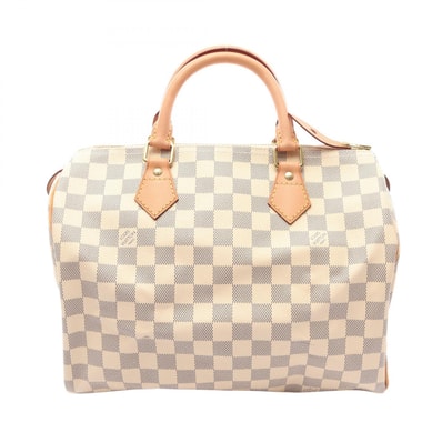ルイ・ヴィトン LOUIS VUITTON スピーディ30 ダミエアズール ハンドバッグ バッグ PVCコーティングキャンバス レザー レディース ホワイト系 N41533 【中古】