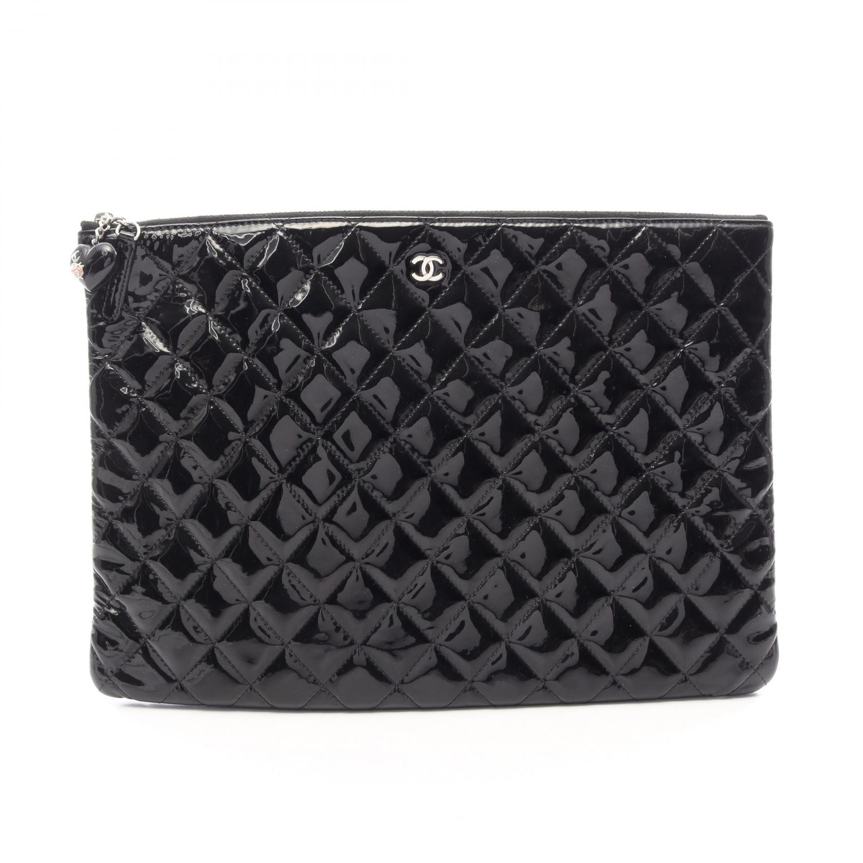 シャネル CHANEL マトラッセ セカンドバッグ クラッチバッグ バッグ パテントレザー レディース ブラック系 【中古】