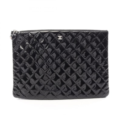シャネル CHANEL マトラッセ セカンドバッグ クラッチバッグ バッグ パテントレザー レディース ブラック系 【中古】