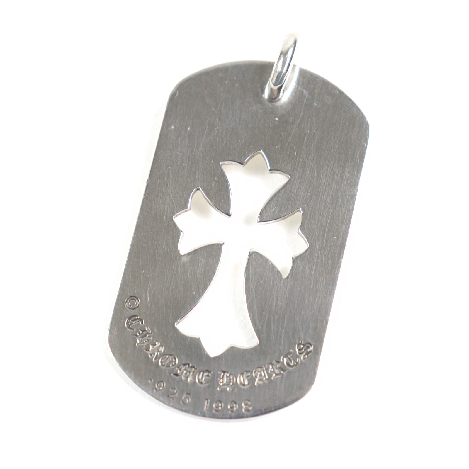 Chrome Hearts Cutout Cross Large Dog Tag Pendant Top SV925 "Silver"