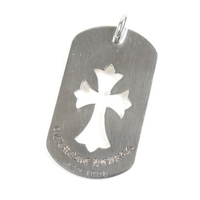 Chrome Hearts Cutout Cross Large Dog Tag Pendant Top SV925 "Silver"