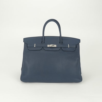エルメス HERMES バーキン40 バーキン 40 バッグ トートバッグ トゴ ブルードマルト Blue De Malte ブルー Blue 青 シルバー金具 ハンドバッグ