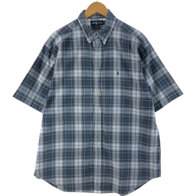 古着 ラルフローレン Ralph Lauren BLAKE 半袖 ボタンダウン チェックシャツ メンズXL相当/eaa537272