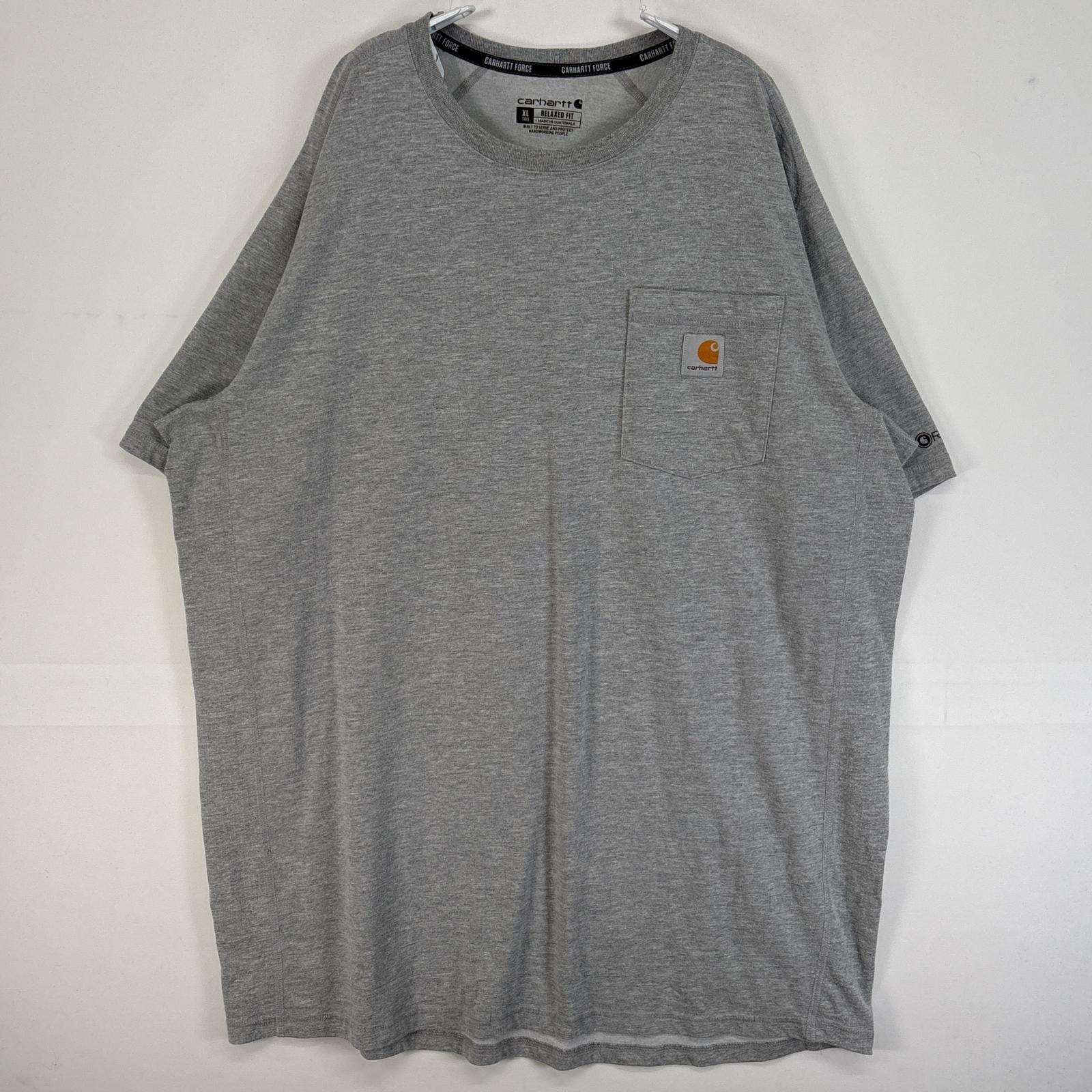 古着 カーハート Carhartt 半袖Tシャツ 大きいサイズ FORCE ラグラン XL  グレー 無地 メンズ