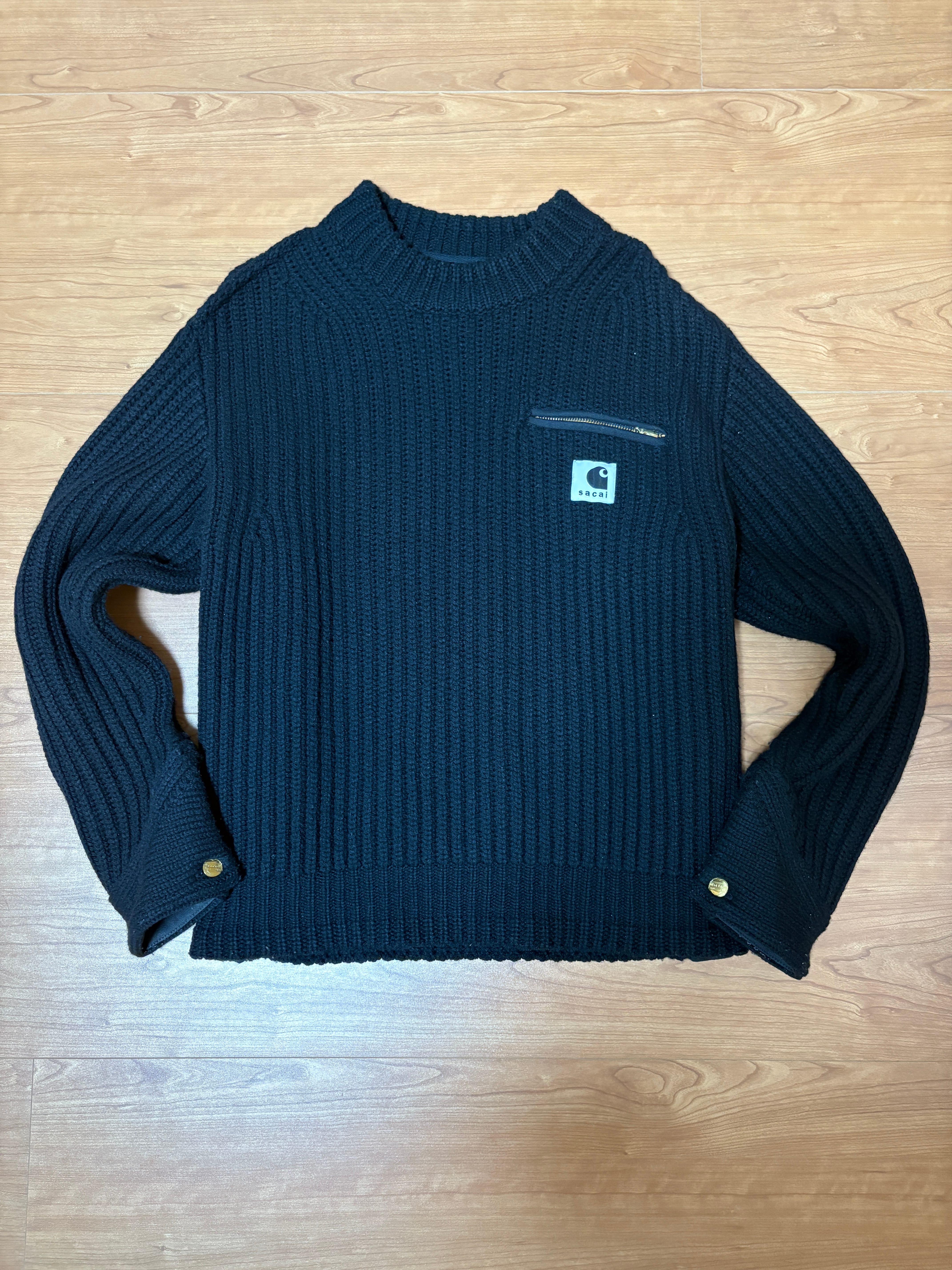 Carhartt WIP x sacai Knit Pullover Detroit "Black"