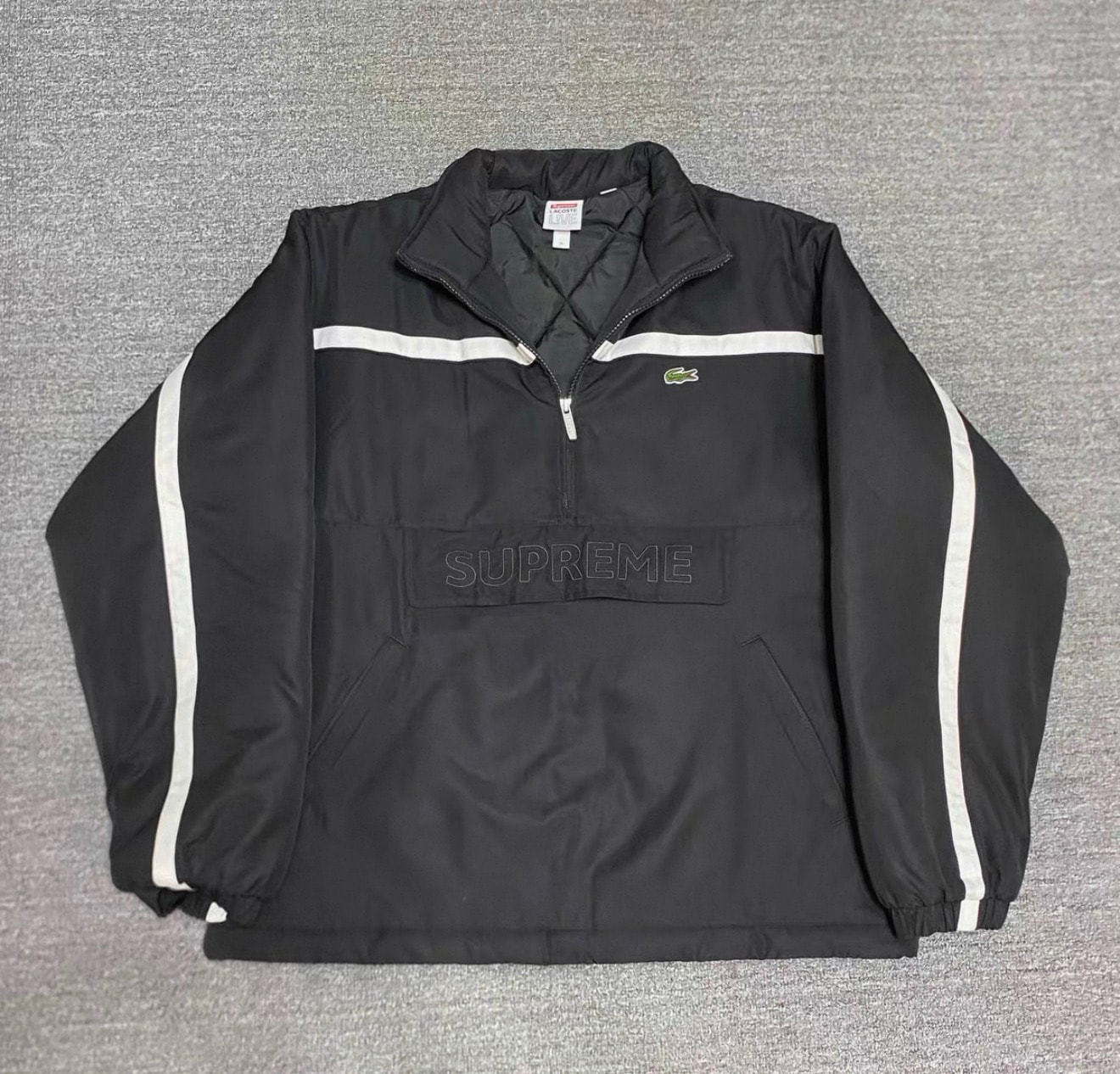 Supreme / Lacoste Puffy Half Zip Pullover "Black"