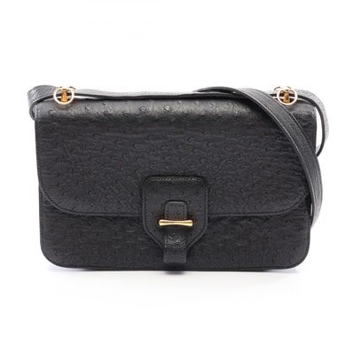 エルメス HERMES X刻印 ショルダーバッグ バッグ オーストリッチ オーストリッチ レディース ブラック系 【中古】