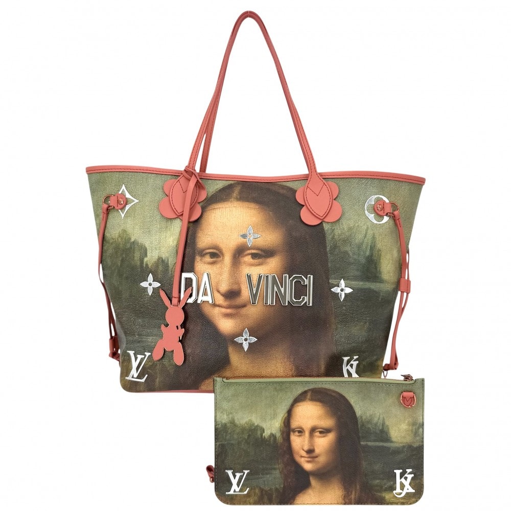 LOUIS VUITTON ルイヴィトン トートバッグ マスターズコレクション ネヴァーフル MM モナリザ ポピーペタル 肩掛け ジェフ クーンズ M43373    ピンク マルチカラー ピンクゴールド×シルバー金具 レディース【中古品】