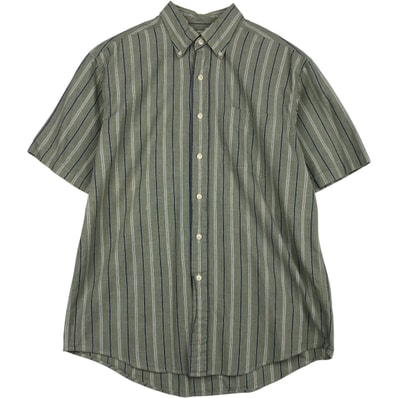 古着 90~00年代 エルエルビーン L.L.Bean 半袖 ボタンダウン ストライプシャツ メンズM相当 ヴィンテージ/eaa643807