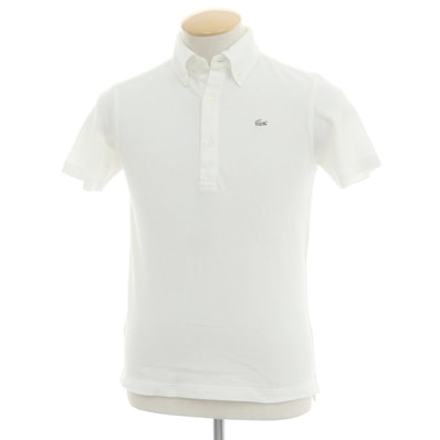 【中古】ラコステ LACOSTE 鹿の子コットン 半袖ポロシャツ ホワイト【サイズ2】【メンズ】