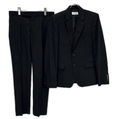 サンローランパリ 22年 V88X 637087 ブラック ウール スーツ 46