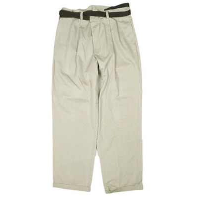 MAISON EUREKA x FREAK'S STORE メゾンエウレカ フリークスストア 別注 日本製 VINTAGE REWORK CHINOS PANTS ヴィンテージリワークチノパンツ 070FS S BEIGE ラップ 2タック ベルト