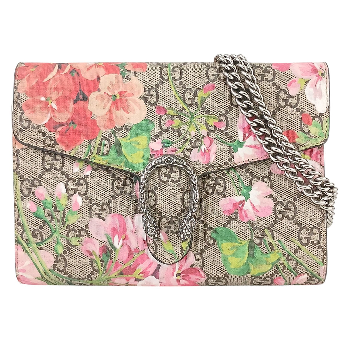 GUCCI グッチ ディオニュソス GGブルームス チェーンウォレット 2WAY クラッチバッグ ショルダーバッグ 401231 レザー ベージュ  レディース【中古】