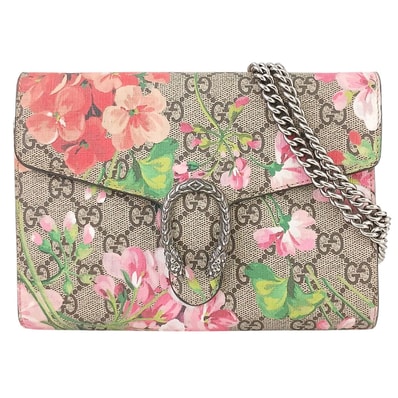 GUCCI グッチ ディオニュソス GGブルームス チェーンウォレット 2WAY クラッチバッグ ショルダーバッグ 401231 レザー ベージュ レディース【中古】