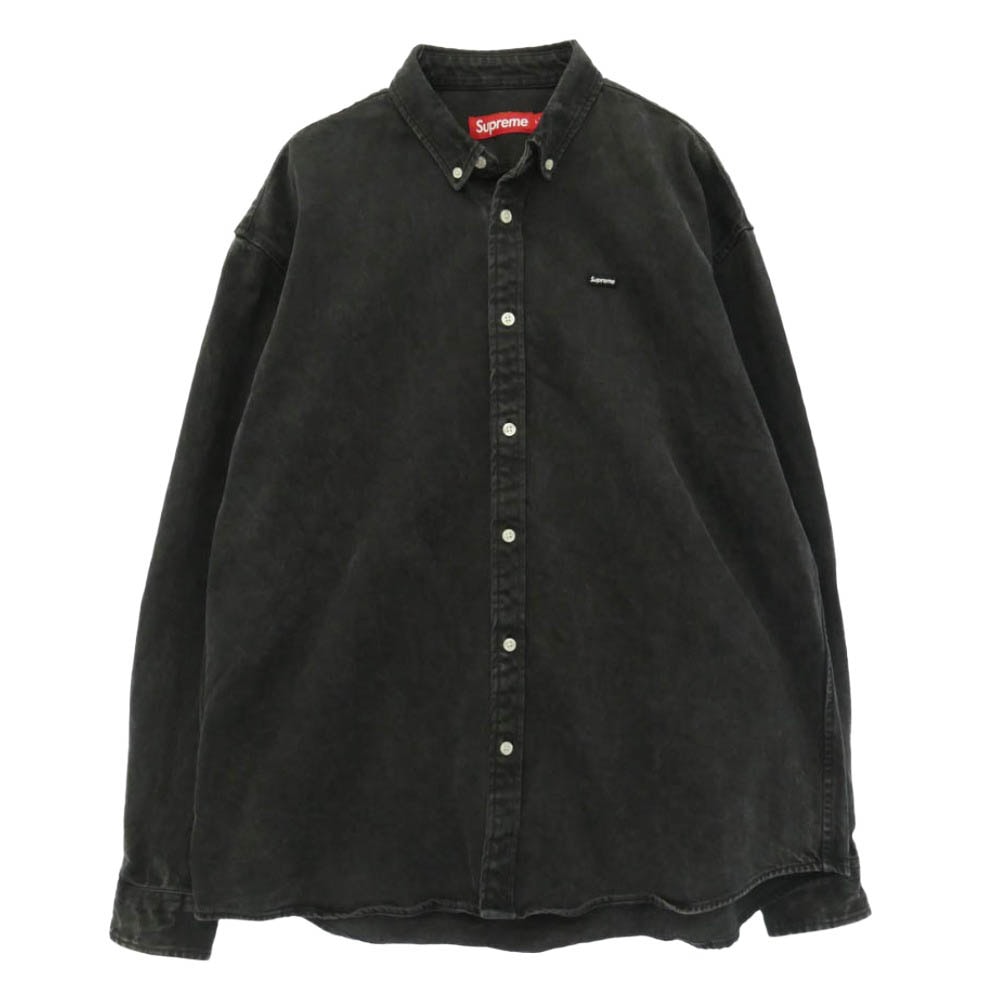 Supreme シュプリーム 25SS Small Box Denim Shirt スモールボックス デニム 長袖 ボタンダウン シャツ ブラック系 L【中古】