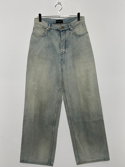 BALENCIAGA Denim Size Sticker Baggy Pants "Light Blue"