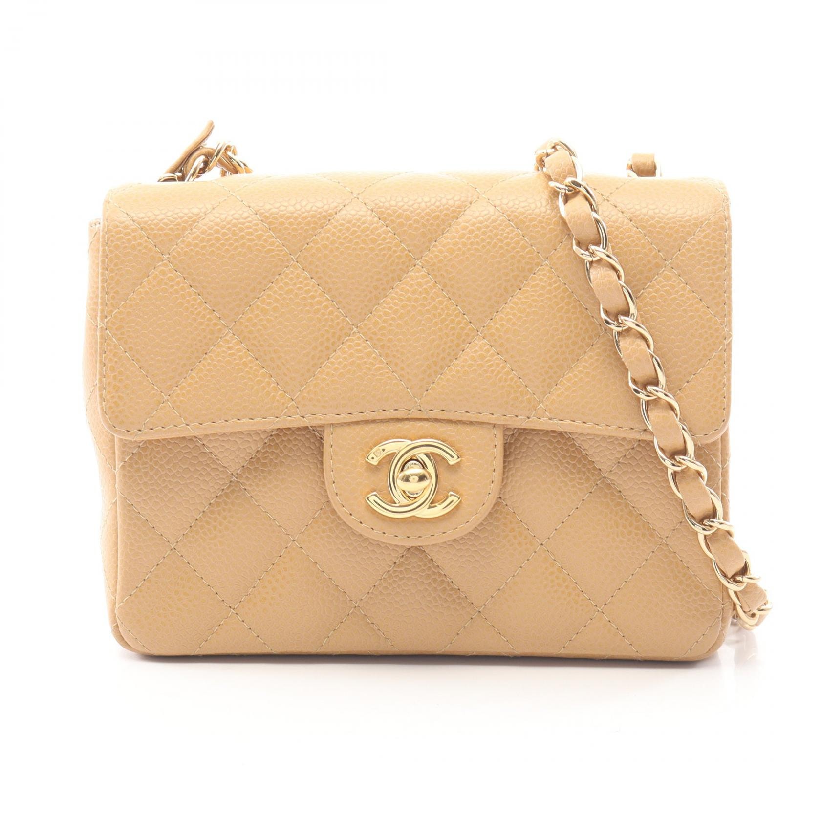 シャネル CHANEL ミニマトラッセ ショルダーバッグ バッグ キャビアスキン(グレインドカーフ) レディース ベージュ系 【中古】