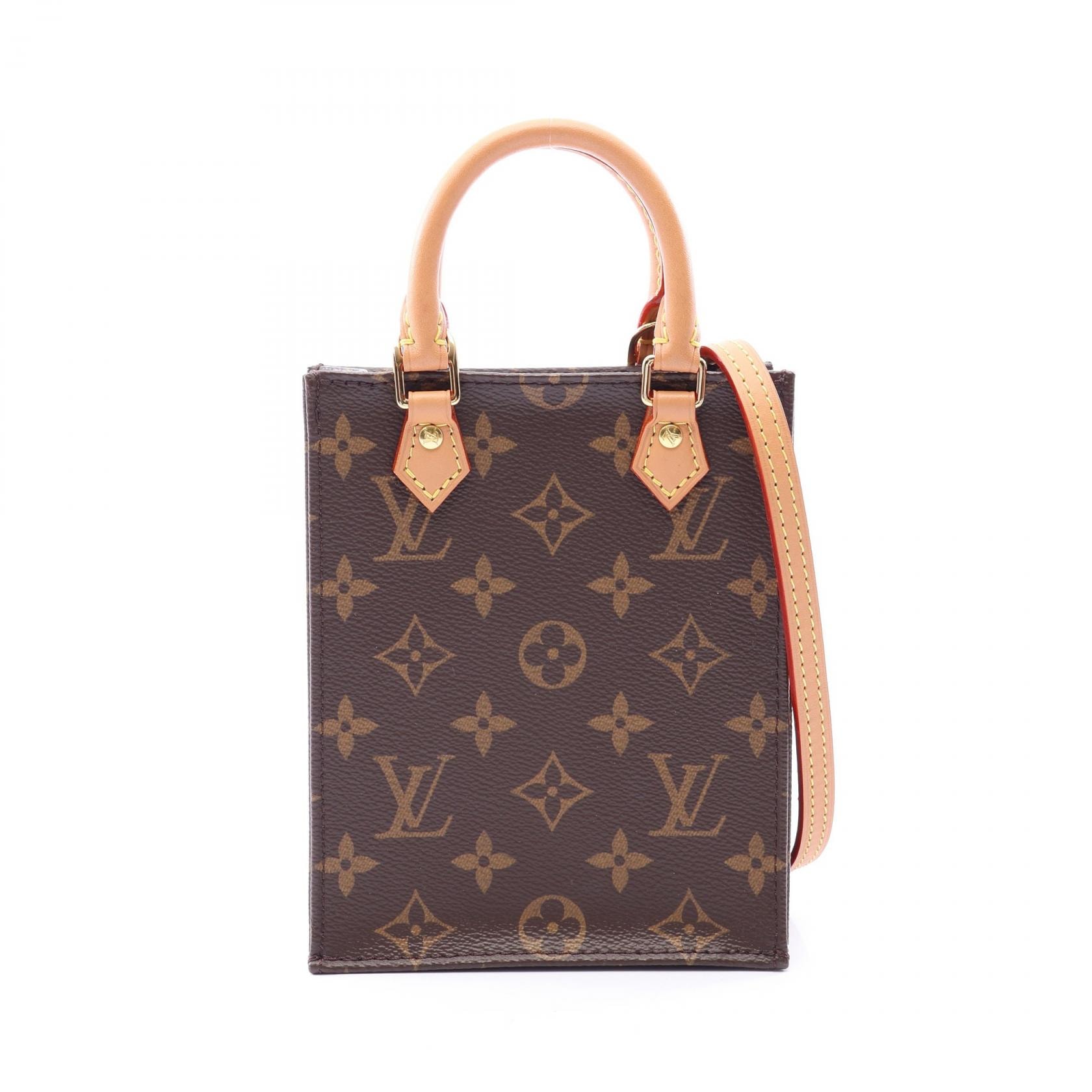ルイ・ヴィトン LOUIS VUITTON プティット サックプラ 2WAY ハンドバッグ バッグ PVCコーティングキャンバス レザー モノグラム レディース ブラウン系 M69442 【中古】