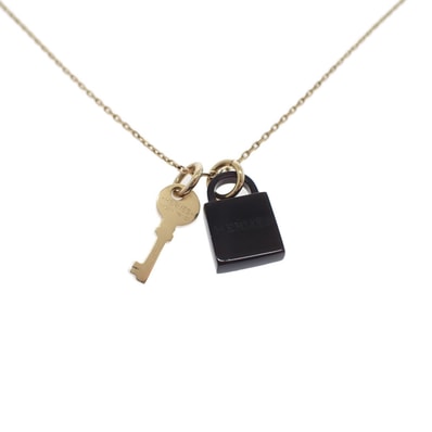 エルメス HERMES アミュレットパドロックPM H057027FD00 ネックレス メタル バッファローホーン ゴールド ブラック レディース【中古】【ABランク】