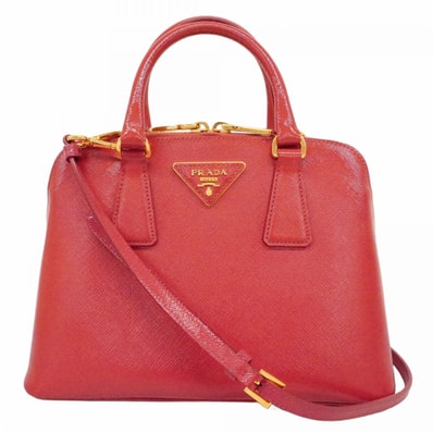 【6dd4629-k】プラダ ハンドバッグ サフィアーノ エナメル ピンク ゴールド金具 2wayバッグ【中古】レディース