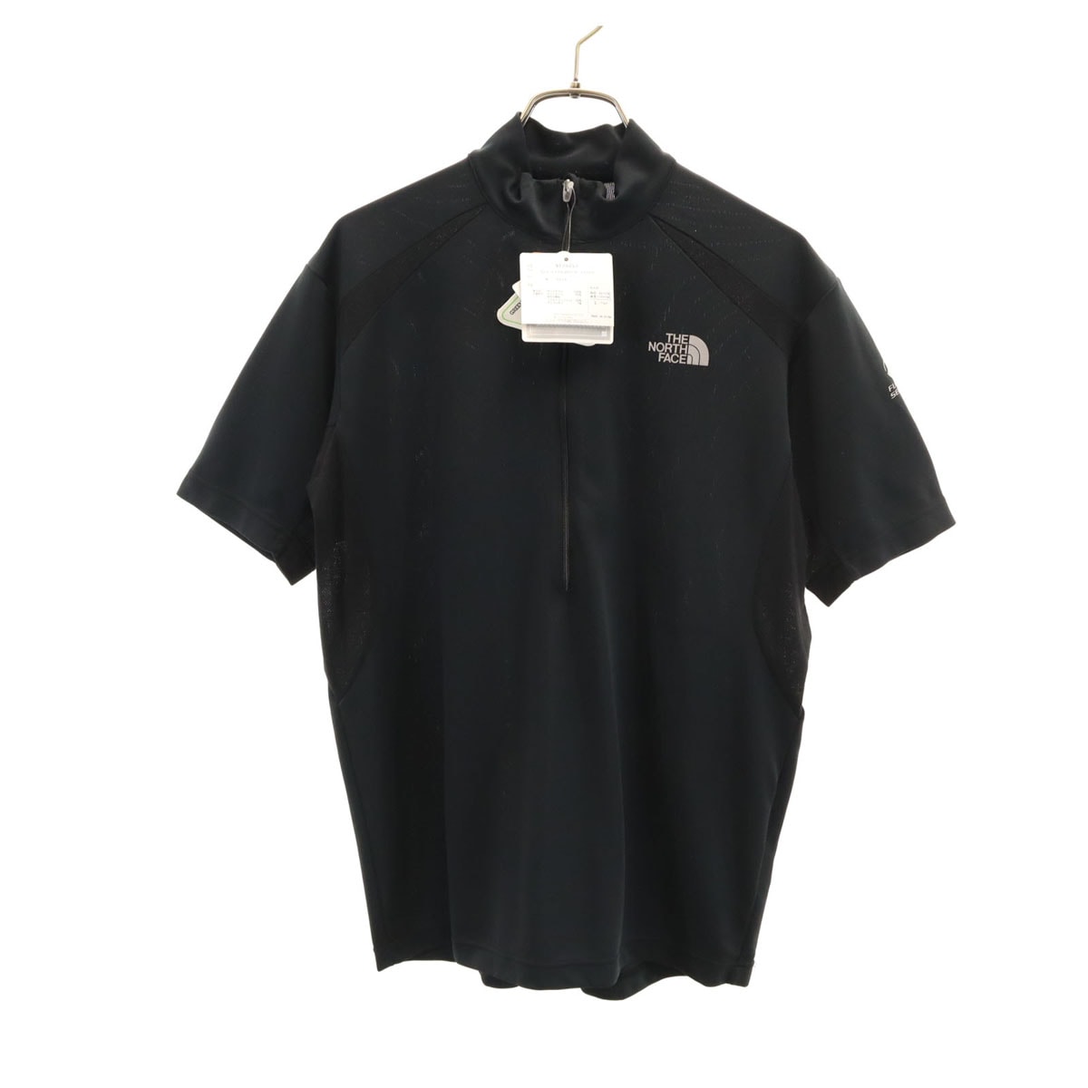 未使用 THE NORTH FACE ノースフェイス 半袖 ウルトラウィック ハーフジップ シャツ L ブラック NT30057 アウトドア