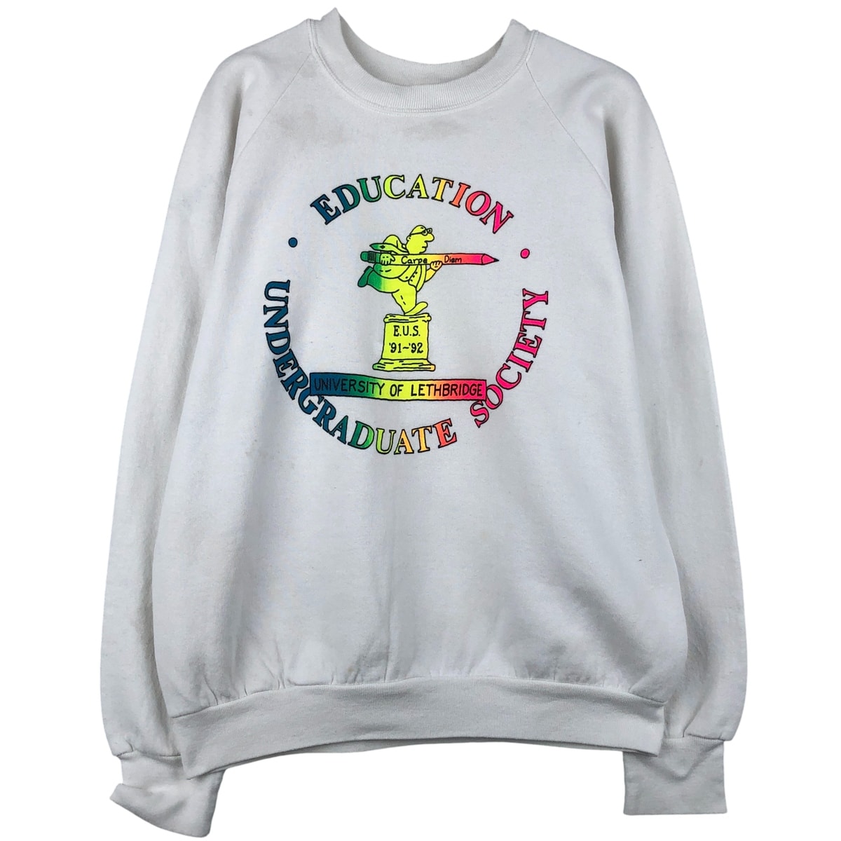 古着 90年代 フルーツオブザルーム FRUIT OF THE LOOM カレッジスウェットシャツ トレーナー カナダ製 メンズL相当 ヴィンテージ/eaa604421