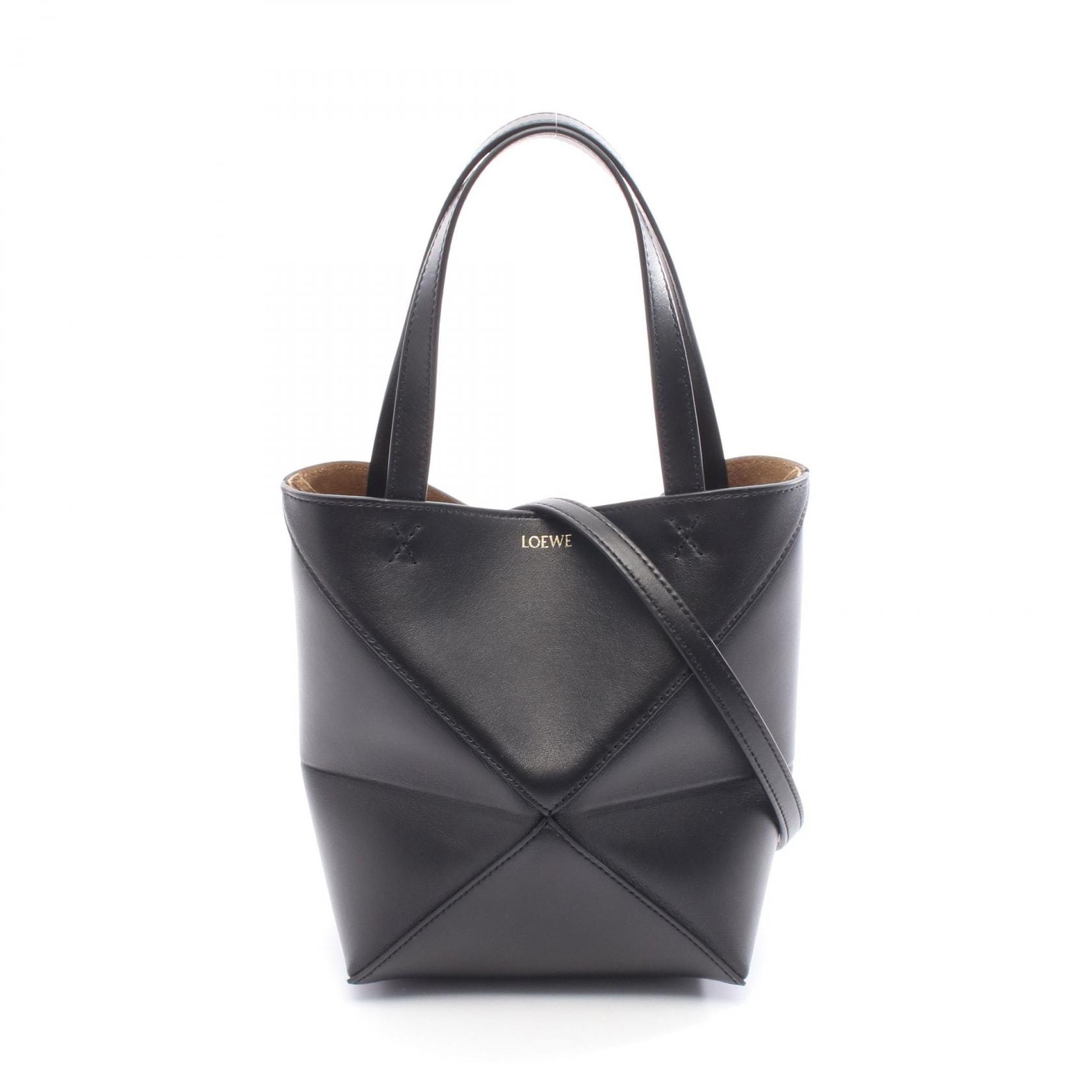 ロエベ LOEWE パズルフォルド ミニ ハンドバッグ バッグ レザー レディース ブラック系 A657V25X011100 【新品】