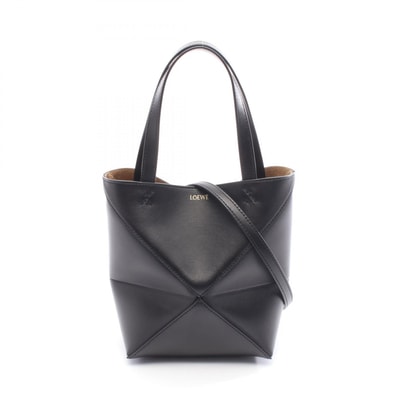 ロエベ LOEWE パズルフォルド ミニ ハンドバッグ バッグ レザー レディース ブラック系 A657V25X011100 【新品】