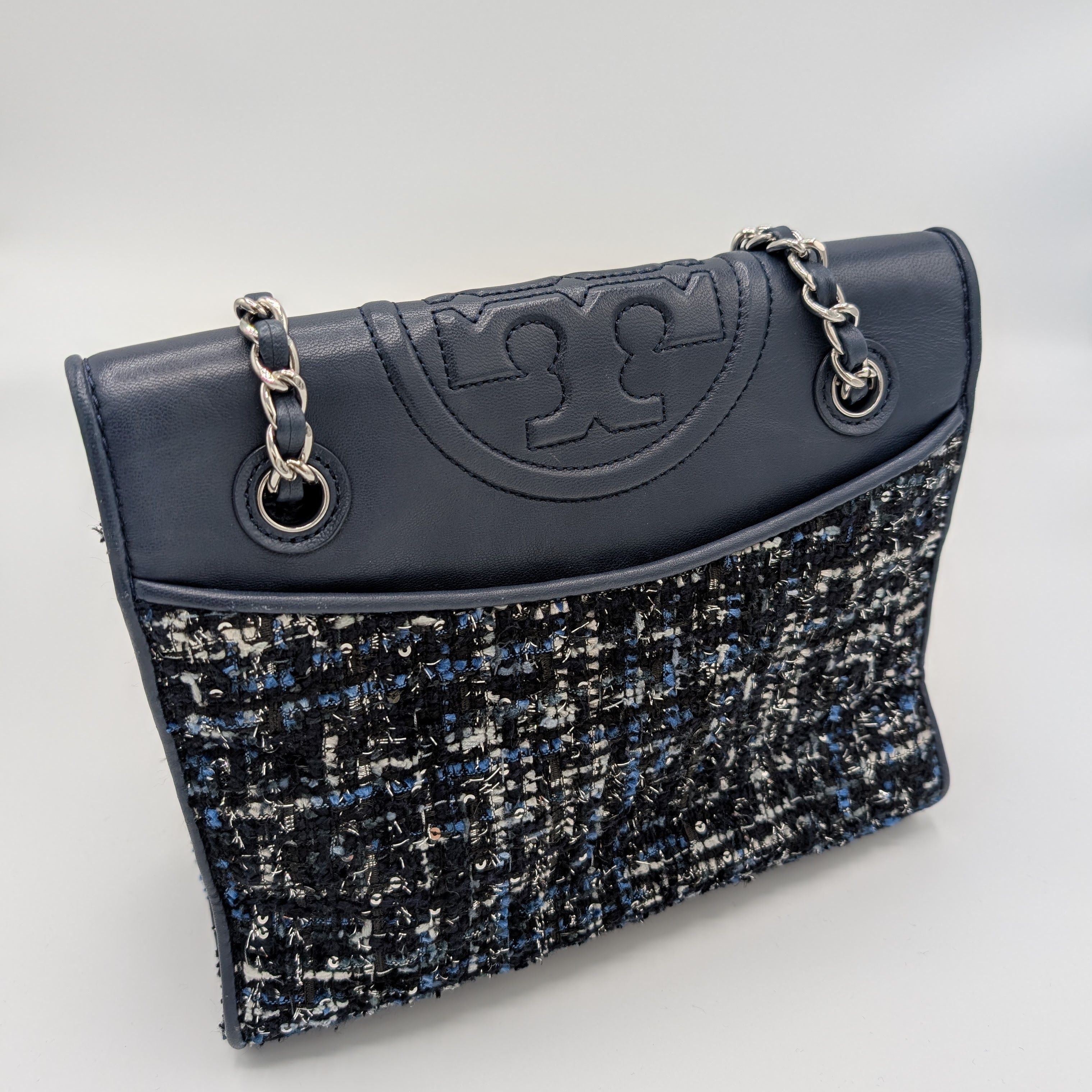 【美品】トリーバーチ/TORYBURCH ツイード チェーンショルダーバッグ