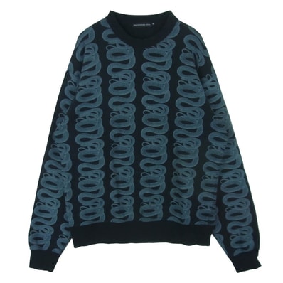 HYSTERIC GLAMOUR ヒステリックグラマー 06123CS01 SNAKE LOOP柄 スネーク 長袖 スウェット ブラック系 グレー系 M【中古】