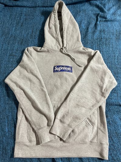 Supreme Bandana Box Logo Hooded Sweatshirt "Grey"