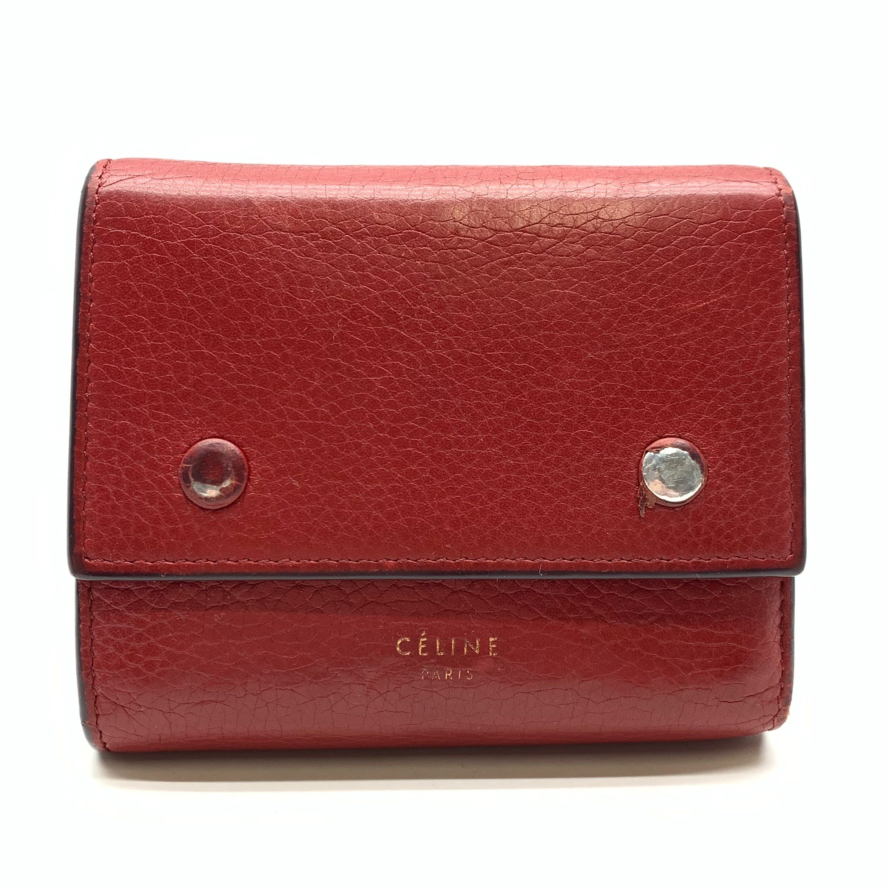 セリーヌ 三つ折り フォールテッド マルチファンクション 赤 