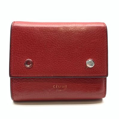 セリーヌ 三つ折り フォールテッド マルチファンクション 赤
