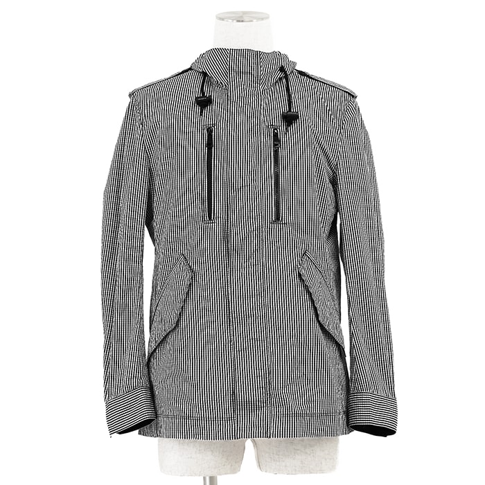 SALE【未使用】BURBERRY BLACK LABEL バーバリーブラックレーベル ブルゾン サイズ M メンズ ギンガムチェック フーデッドジャケット 軽量 アウター ブラック 黒 D1F08-607-05